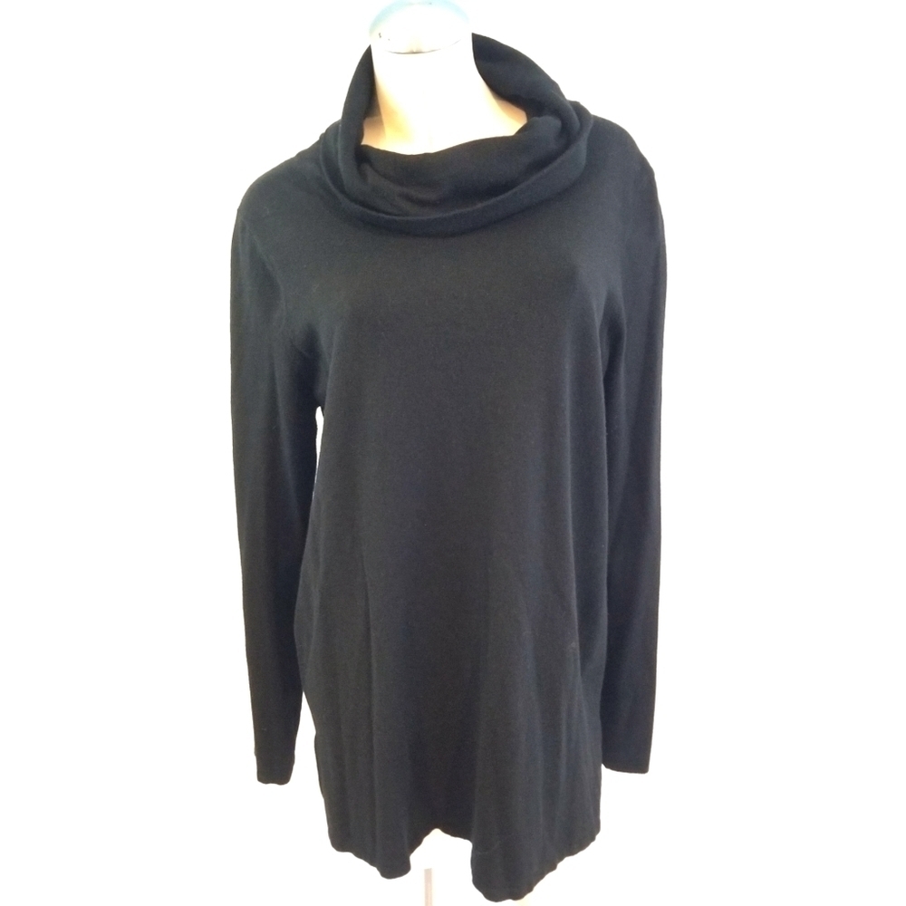 Evolution by Cyrus Size XXL Black Cowlneck Knit Top